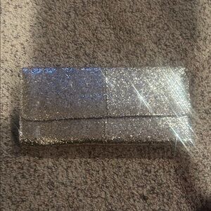 thirty-one Gold Glitter Foldover Clutch